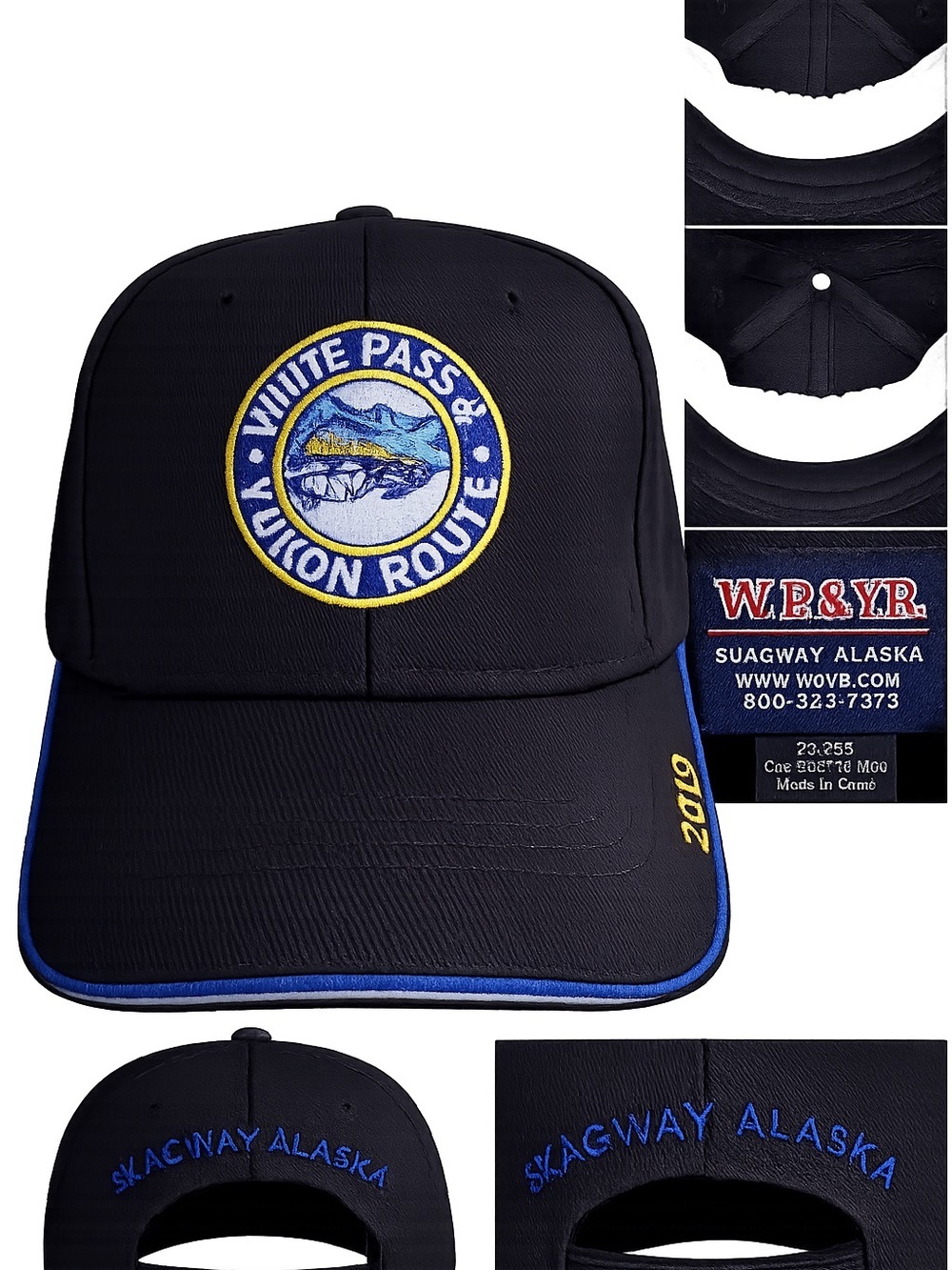 White Pass & Yukon Route Hat Black Blue Adjustable Skagway Alaska 2019 NWOT